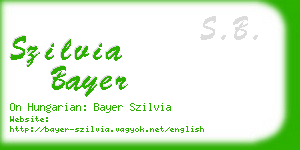 szilvia bayer business card